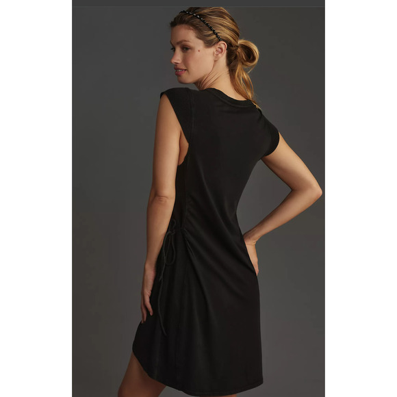 NWT Anthropologie Daily Practice Black V-Neck Dress - Large - Picture 2 of 4